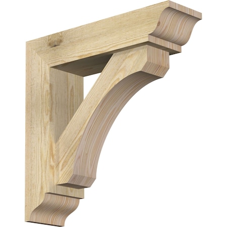 Legacy Traditional Rough Sawn Bracket w/ Offset Brace, Douglas Fir, 6"W x 22"D x 22"H